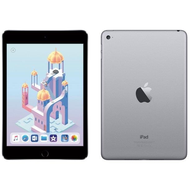Apple iPad Mini 4, 7.9-inch Retina, Wi-Fi Only, 64GB, Bundle Includes: Original Box, Case, Tempered Glass, Stylus Pen, Bluetooth Headset, Rapid Charger - Space Gray (Refurbished