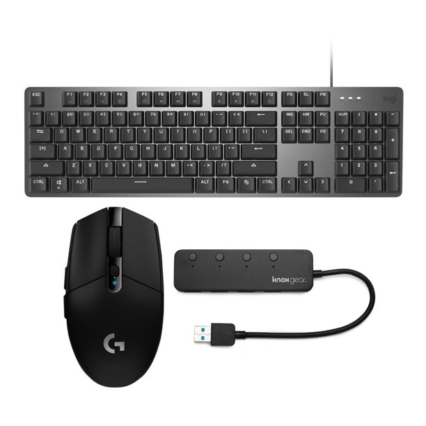 Logitech K845 Mechanical Illuminated Corded Aluminum Keyboard w/ Mouse Bundle
